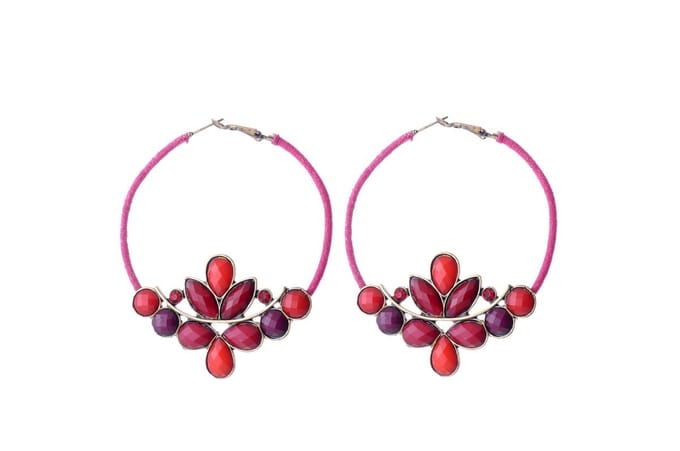 Behave - Grote Statement Oorbellen – Rood, Roze, Paars Boho Chic Oorringen