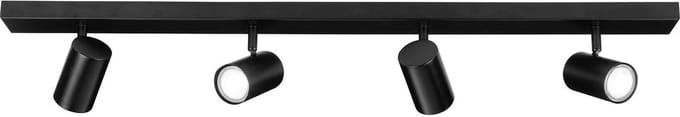 Ledvion LED Plafondspot Zwart 4-lichts Rechthoek GU10 3W koud wit