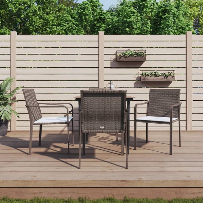vidaXL - 5-delige - Tuinset - met - kussens - poly - rattan - en - staal