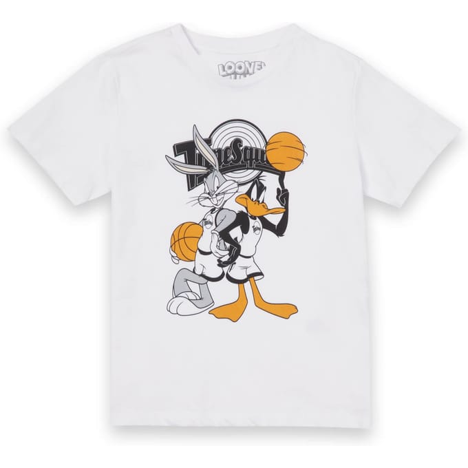 Space Jam Bugs And Daffy Tune Squad Kids' T-Shirt - White - 122/128 (7-8 jaar)