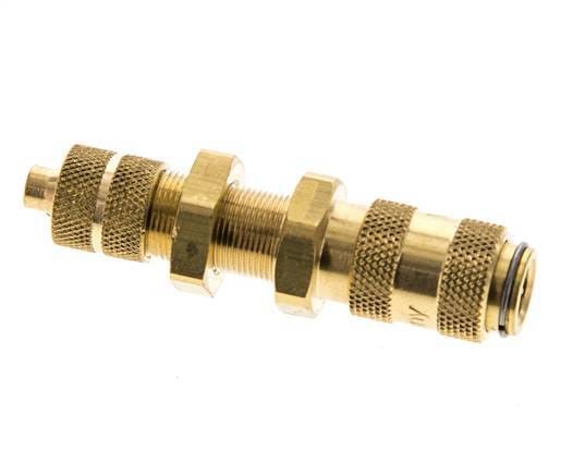 Messing DN 2.7 (Micro) Luchtkoppeling Snelkoppeling 4x6 mm Push-On Schotkoppeling Double Shut-Off - CLS2-NB-B-SV-P-4