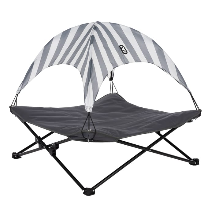 TIAKI Hondenbed Sun Stripes met Afneembaar Dak + Draagtas L80 x B80 x H30 cm