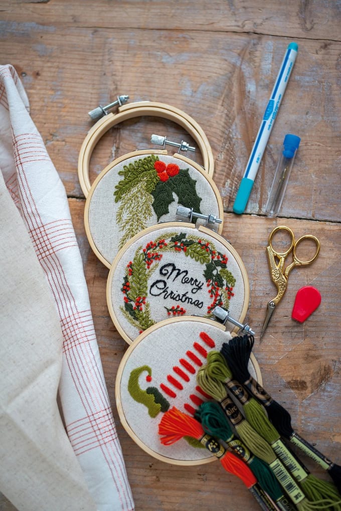 Daffy's Borduurkit met borduurring starterskit kerst