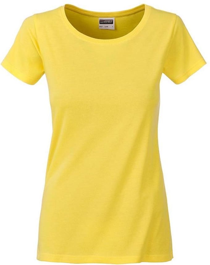 James and Nicholson Dames/dames Basic Organic Katoenen T-Shirt (Geel)