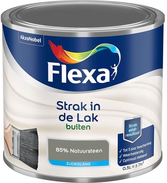 Flexa - Strak In De Lak Buitenlak Zijdeglans - 85% Natuursteen - Mengverf - 500 Ml