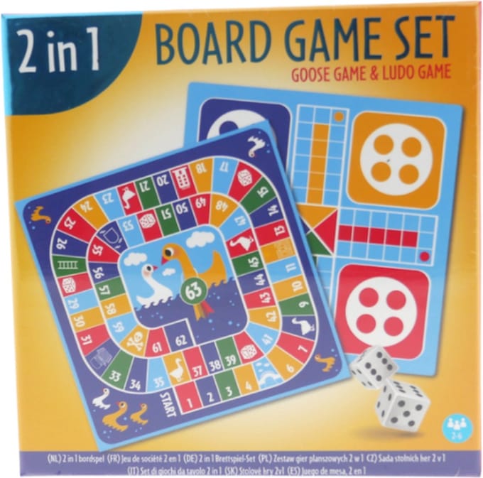 2 in 1 Bordspel Set - Ludo & Ganzenbord