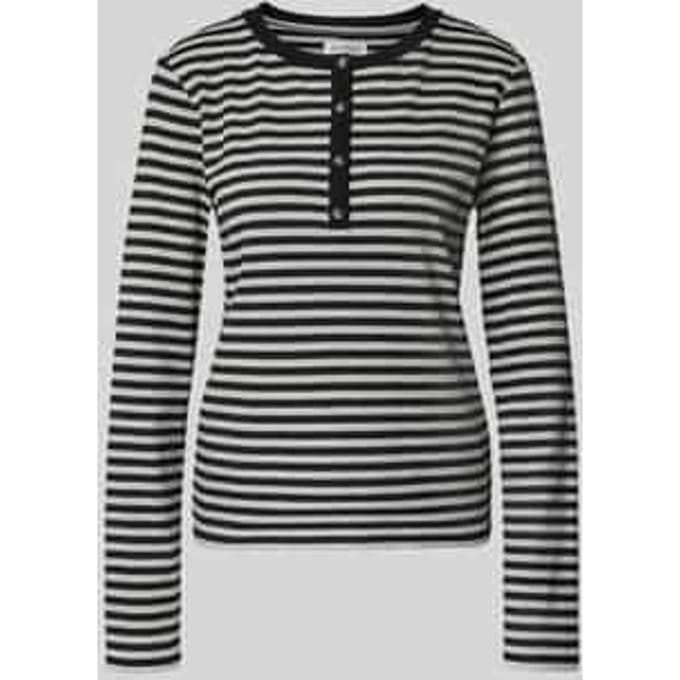 Shirt met lange mouwen met henley-kraag