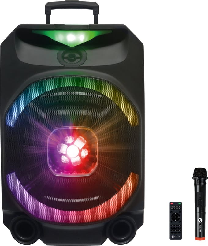 N-GEAR THE FLASH 1550D - karaoke set - 15" Woofer - Bluetooth - LED Lichtshow - Draadloze Microfoons - 800W