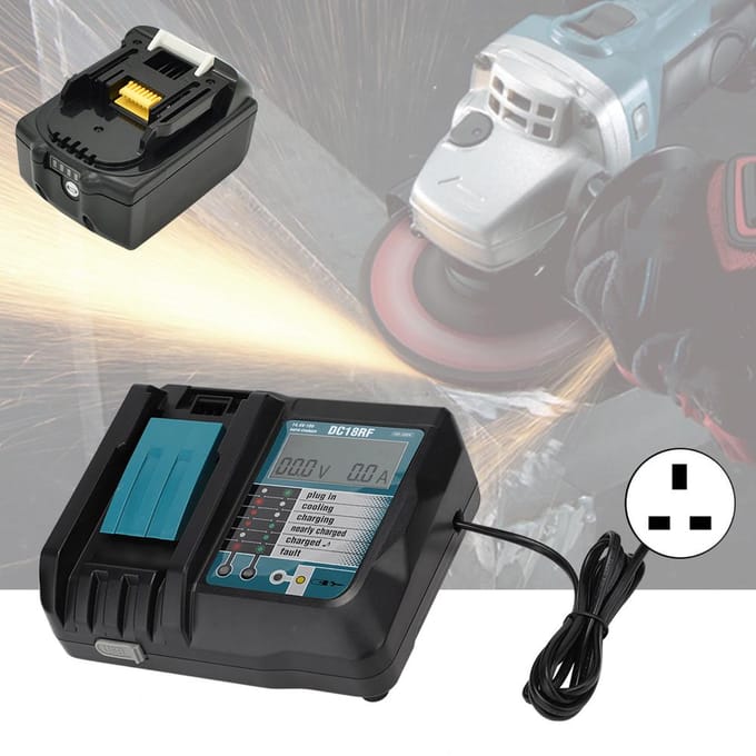 Lithium-Ion Batterijlader voor Makita 14.4 V 18V Ingebouwd LCD-scherm EU Plug