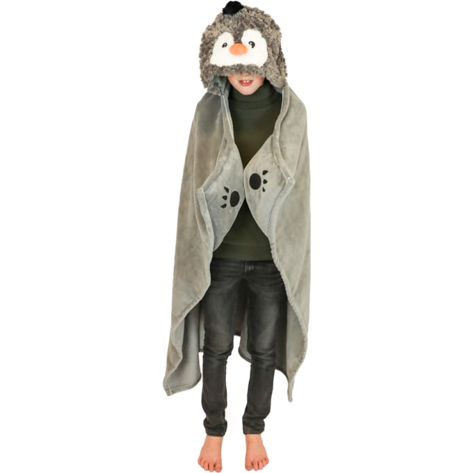 Noxxiez knuffeldeken met capuchon Pinguin