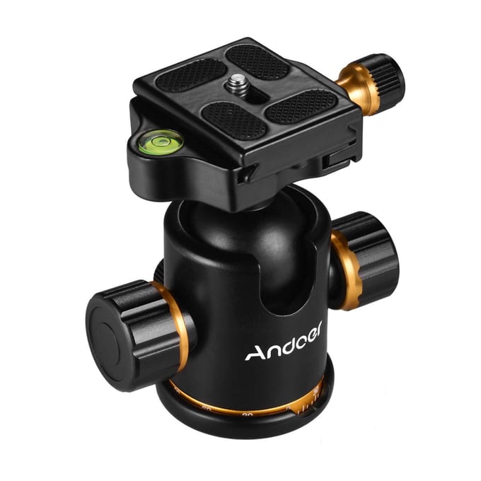 Aluminiumlegering panoramisch statief kogelkop balhoofd Mount Adapter 360 graden roterend met Quick zwart