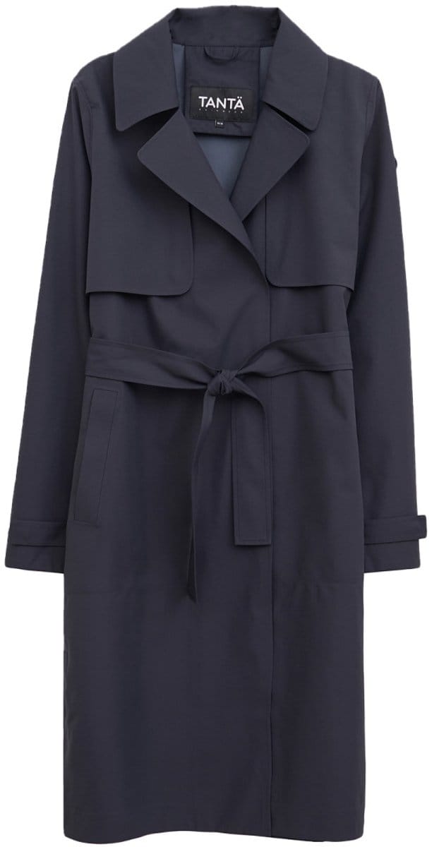 Donkerblauwe regenjas / trenchcoat Tage van Tantä L