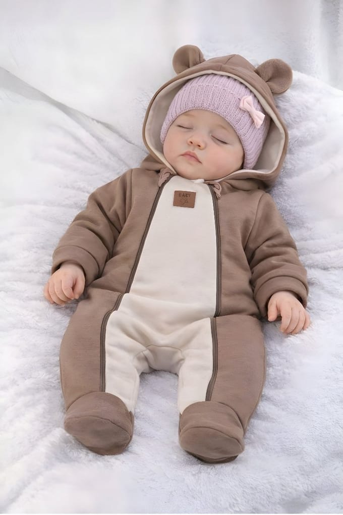 Dartomik - Baby Overgangsromper - Twee Ritsen - Dwarslag - Cappuccino Beige