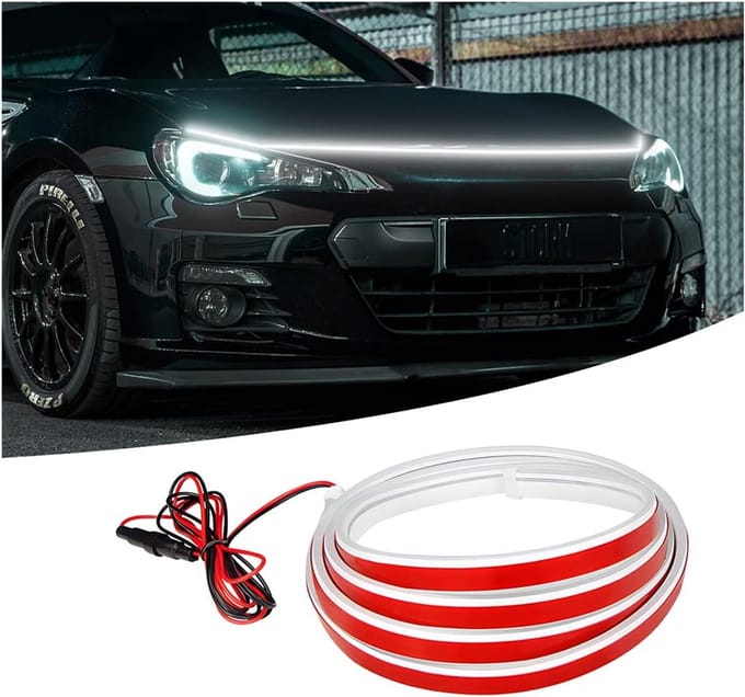 Universele 1,8m Flexibele LED Dagrijverlichting Strip voor Auto Exterieur 12V