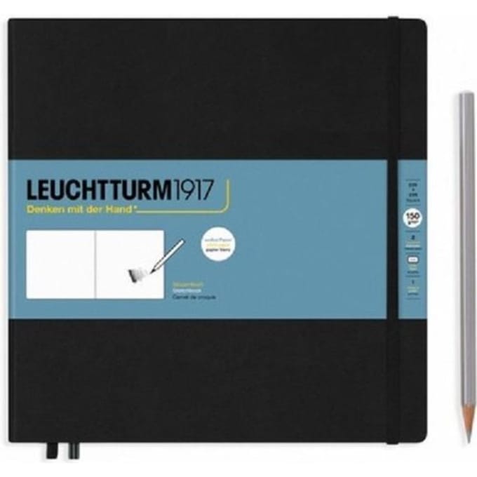 Leuchtturm1917 schetsboek, formaat 22,5 x 22,5 cm., kleur zwart