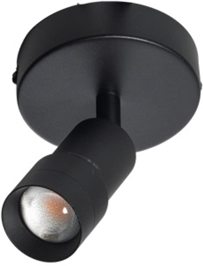 ETH Spot Liam Led hoek instelbaar 3 step dimming 2700k 1x7w zwart Dia.100mm