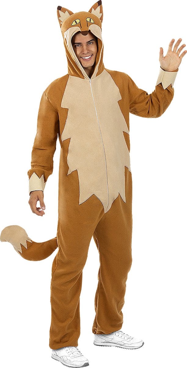 FUNIDELIA Vos kostuum - Vos Onesie - Maat: S - M - Zwart