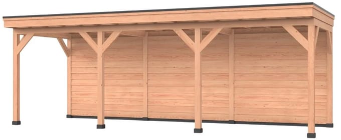 Douglas overkapping, 750 x 250, Met achterwand, Westwood Comfort Basic