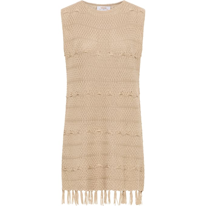 usha Gebreide jurk Dames beige