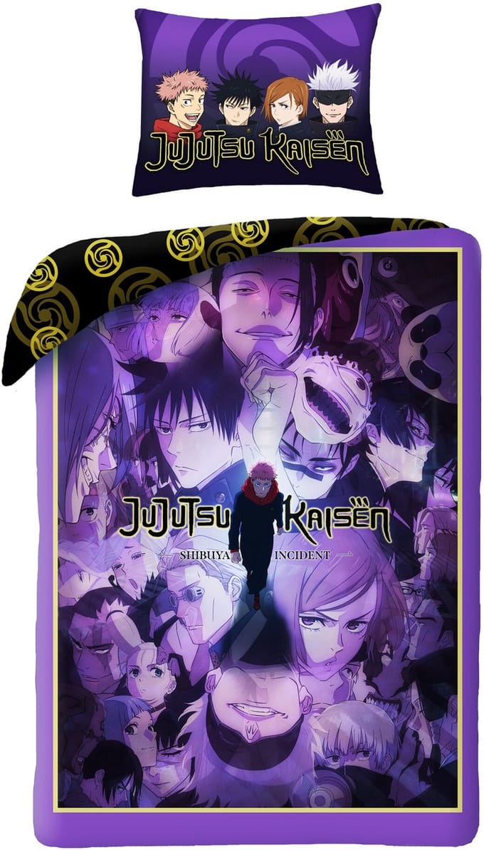 Jujutsu Kaisen Dekbedovertrek Cursed Energy - 140 x 200 + 70 x 90 cm - Polyester