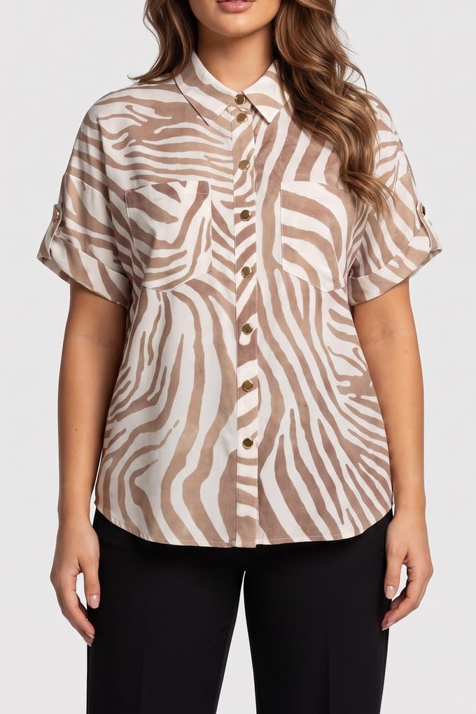 GUESS Rosie Short Sleeve S Safari Dream Print Taglia: 38 | Magliette intime Outlet | Donna
