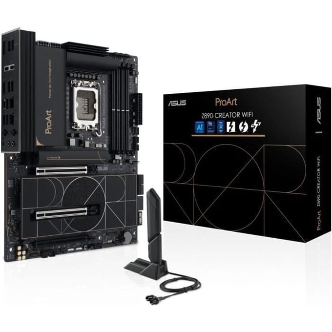 ASUS PROART Z890-CREATOR WIFI Moederbord - Intel Z890 - Intel LGA1851 - DDR5 RAM - ATX