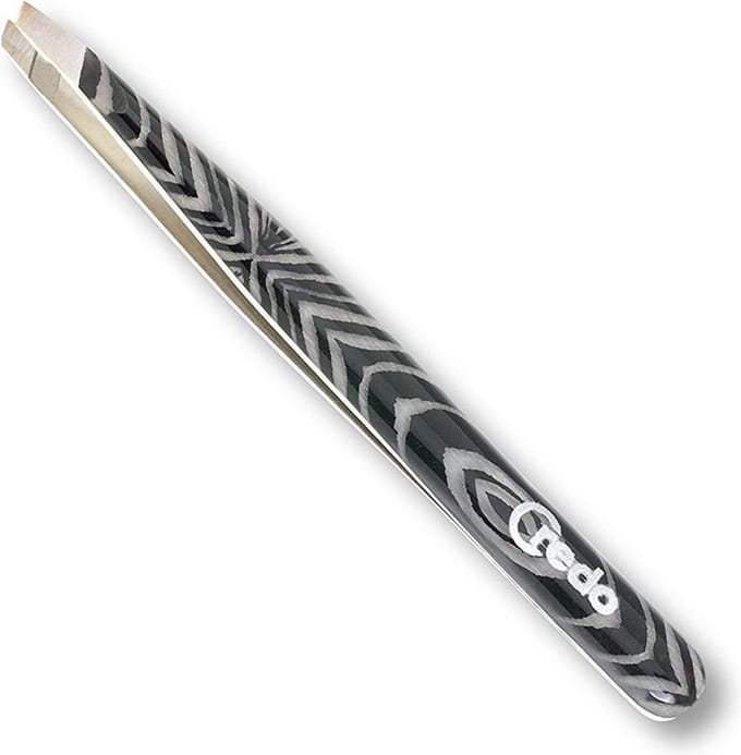 Credo "Design" Pincet - Schuin - Exclusief - Zebra - 9,5 cm.