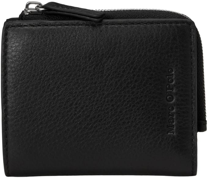 Marc O'Polo Leren portemonnee Manuel Combi Wallet Black zwart