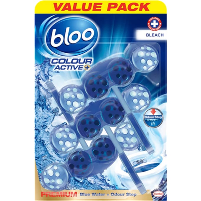 Blooo Colour Active Bleach Toiletblokjes voor de Rand - 3 stuks