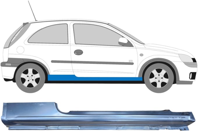 Volledige dorpel voor Opel Corsa C 2000-2010 / Rechts