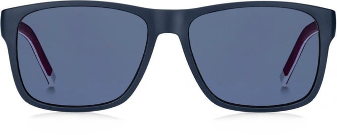 Tommy Hilfiger rechthoek heren zwart rood wit blauw avio zonnebril