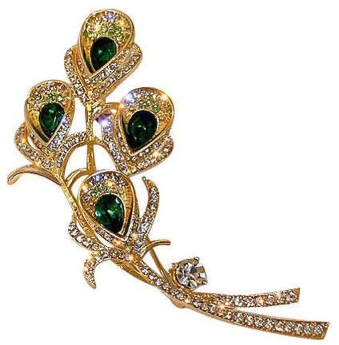 Bloembroche - Elegante Broche met Kristallen | Twinolo