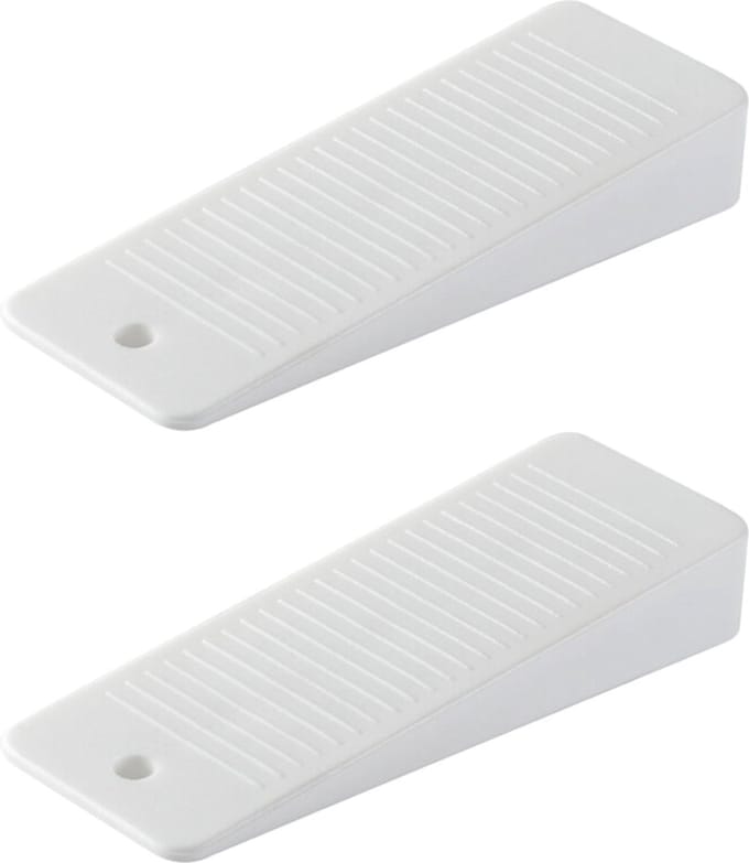 Eliot® flexibele siliconen deurstoppers - wit - 2 stuks - wig-vorm