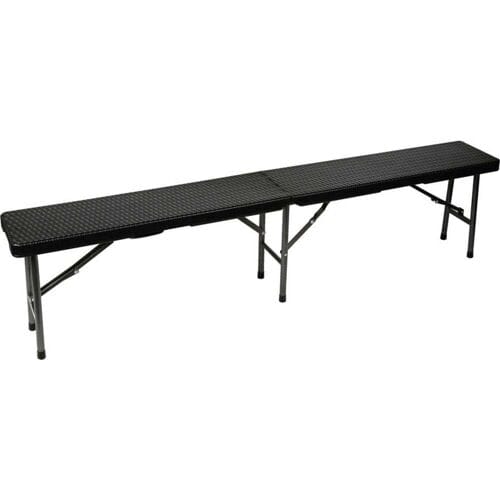 Perel Klapbank, inklapbaar, weerbestendig, handgreep, rotanlook, maximaal 400 kg, zwart
