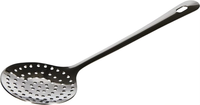 AHD® Spatel - Zeef - Schuimspaan - Zilver - 33cm x 7cm x 2cm