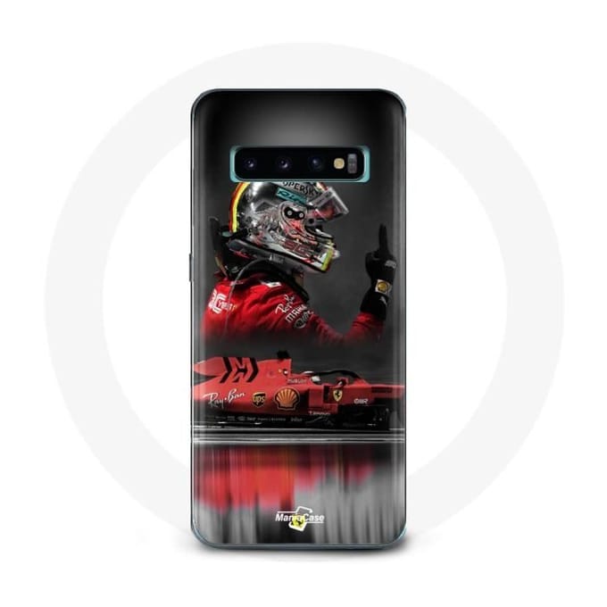 Coque - Formule 1 - Samsung Galaxy S10 - Rouge - Souple - Sebastian Vettel rouge