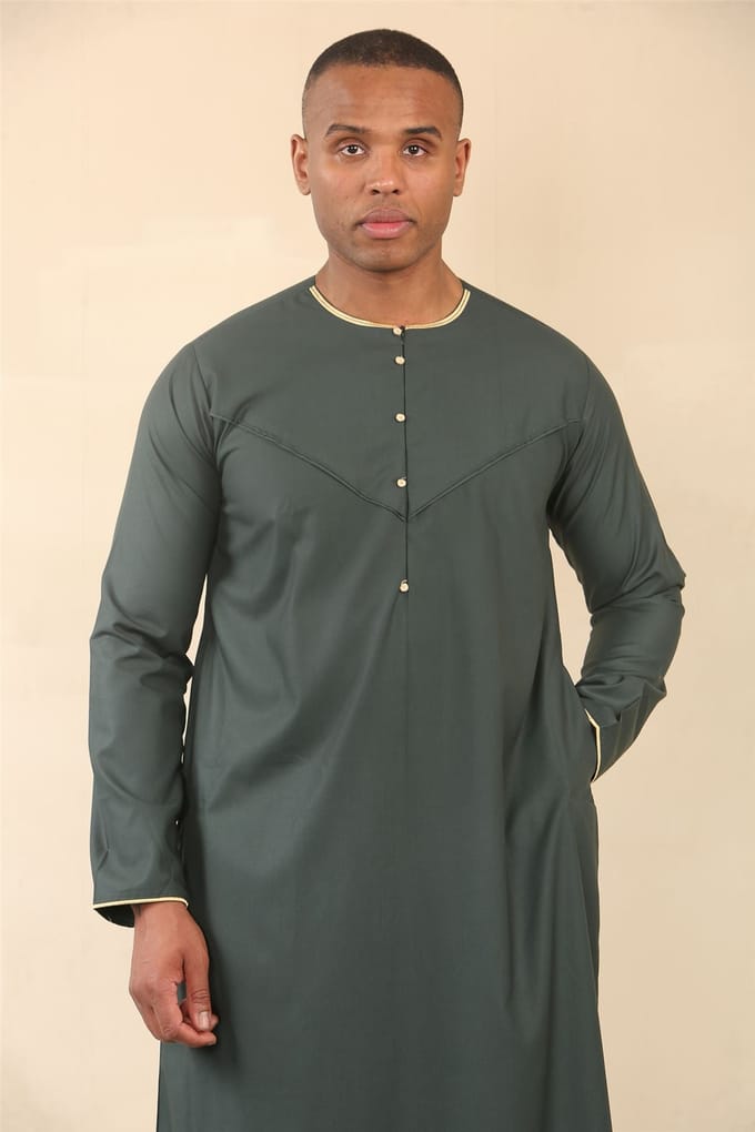 Omaanse Eid groene Thobe Saudi Emirati Jubba-jas voor heren