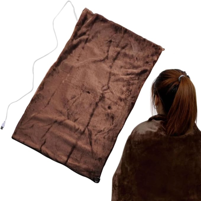 Elektrische Deken - Verwarmde Deken - Comfortabele Warmte - Drie Warmte-opties - 100x65cm - Grijs