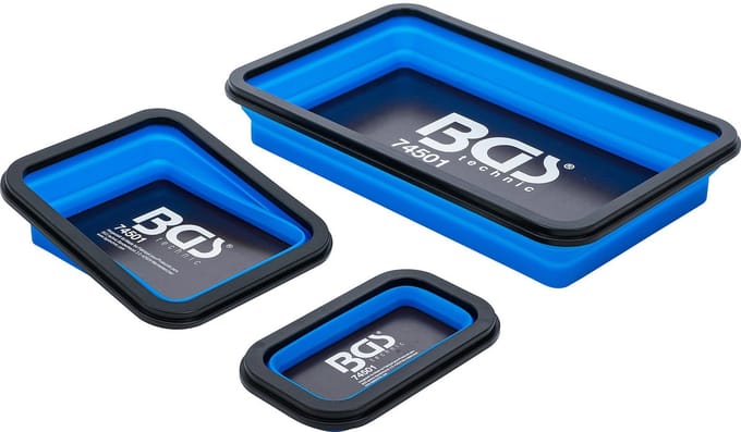 BGS Magnetische legschalenset - silicone - vouwbaar - 3 delig