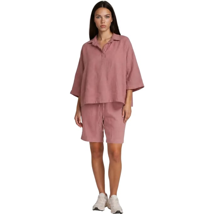 Bermuda voor dames Haris Cotton Essentials Knot Waist Slant Pocket