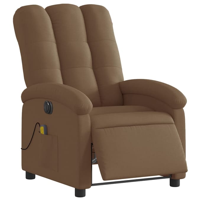 vidaXL - Massagestoel - elektrisch - verstelbaar - stof - bruin