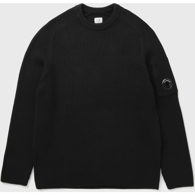 FULL RIB COTTON CREWNECK LENS SWEATER