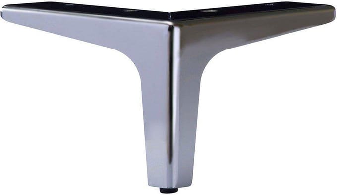 FLE - Stalen meubelpoot rvs look hoek 13,5 bij 13,5 cm en hoogte 10 cm