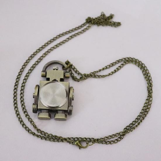 Forme porte-clés/chaîne cadran rond montre de poche à Quartz pendentif décor key chain style gray