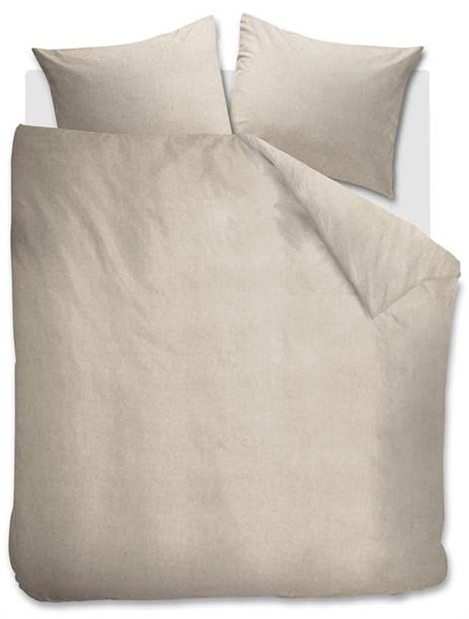 Snoozing Flanel Uni Dekbedovertrek - Extra breed - 260x200/220 cm - Light Sand