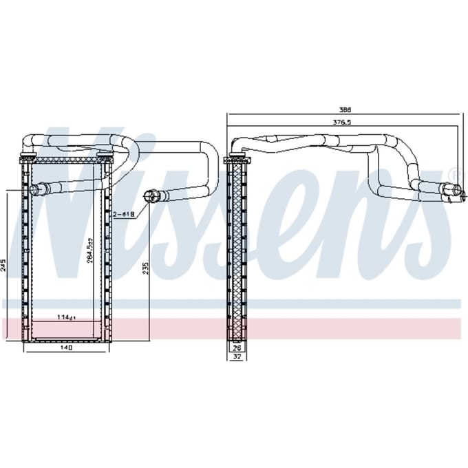 Warmtewisselaar, interieur verwarming NISSENS 707310