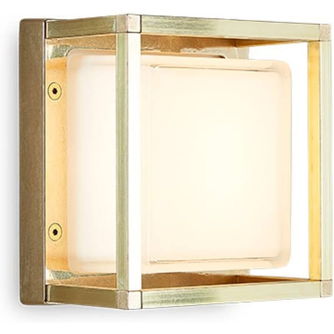 Moretti Luce LED buitenwandlamp Ice Cubic 3404, messing natuur
