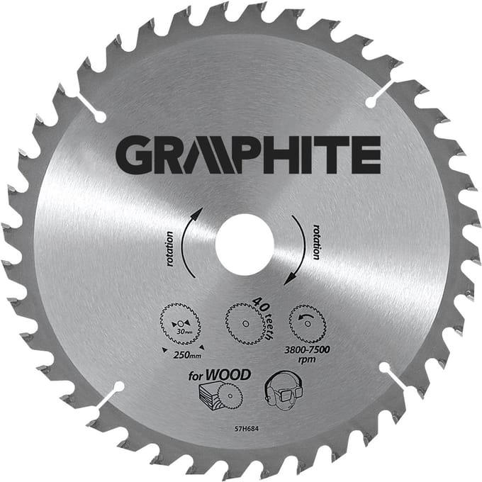 Graphite Serie - Widiaplaat Cirkelzaagblad - 160mm - 30mm Asgat - 18 Tanden