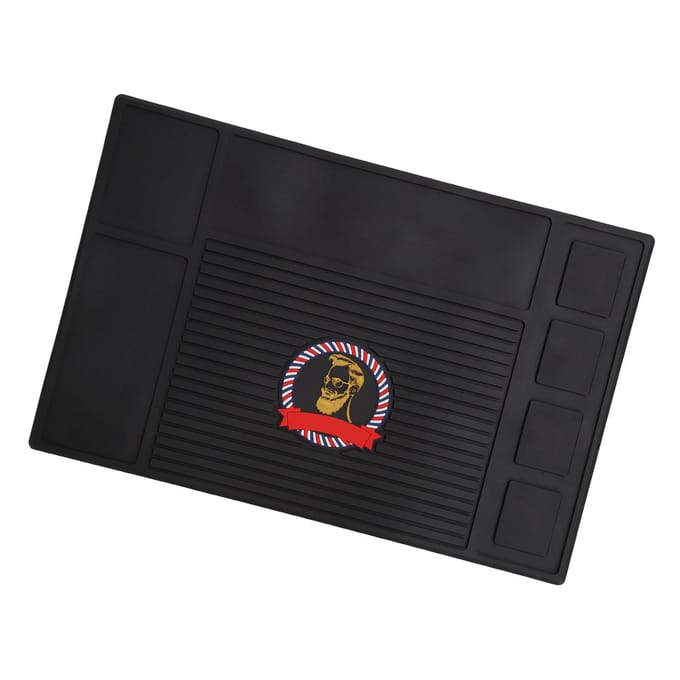 Kappersmat met siliconen antislip, waterdicht, sterke adsorptie, kappersstation organizermat black