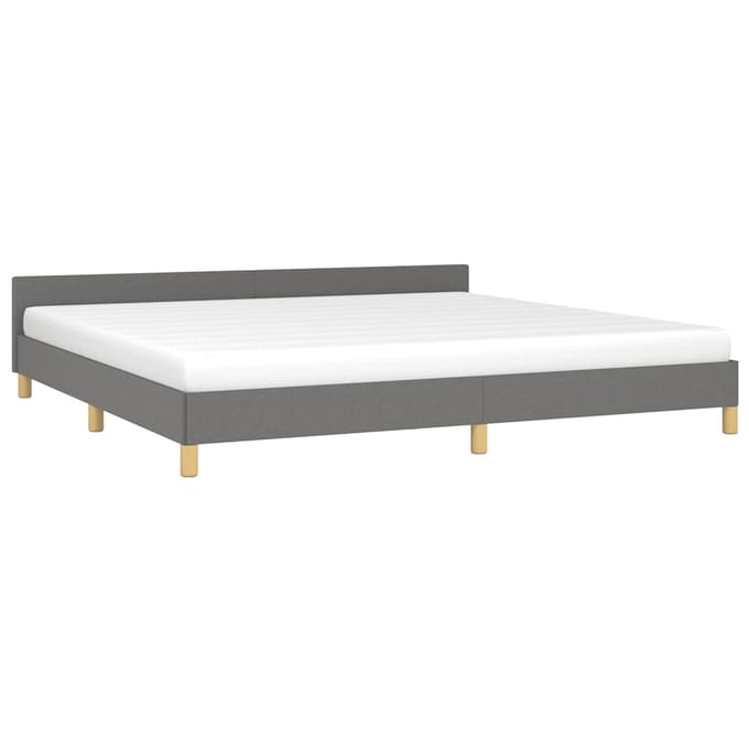 vidaXL - Bedframe - zonder - matras - stof - donkergrijs - 200x200 - cm